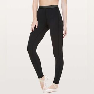 Lululemon Principal Dancer Golden Lining Tight *28" Black Size 12